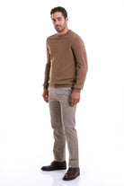 Regular Fit Cotton Tobacco Crewneck Sweater - MIB