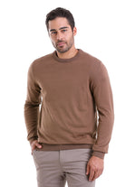 Regular Fit Cotton Tobacco Crewneck Sweater - MIB