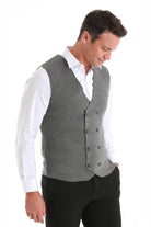 Regular Fit Dark Gray Wool Blend Knit Button Down Vest - MIB