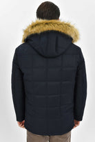 Regular Fit Faux Fur Hooded Navy Coat - MIB