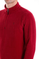 Regular Fit Fleece Burgundy Mock Neck Sweatshirt - MIB