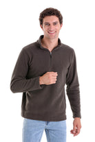 Regular Fit Fleece Khaki Mock Neck Sweatshirt - MIB