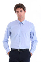 Regular Fit French Cuff Cotton Light Blue Dress Shirt - MIB