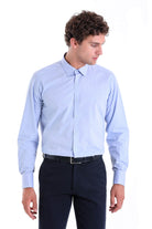 Regular Fit French Cuff Cotton Light Blue Dress Shirt - MIB