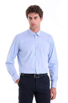 Regular Fit French Cuff Cotton Light Blue Dress Shirt - MIB