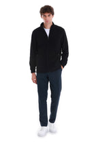 Regular Fit Full Zip Black Mockneck Fleece Sweatshirt - MIB