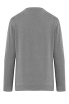 Regular Fit Gray Cotton Blend Crewneck Sweater - SAYKI