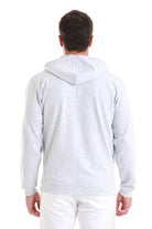 Regular Fit Gray Cotton Blend Zip Up Hooded Sweatshirt - MIB