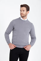 Regular Fit Gray Crewneck Sweater - MIB