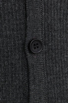 Regular Fit Gray Wool Blend Cardigan - SAYKI