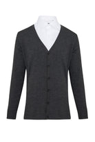 Regular Fit Gray Wool Blend Cardigan - SAYKI