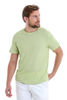 Regular Fit Green Cotton Blend Crew Neck T-Shirt - MIB