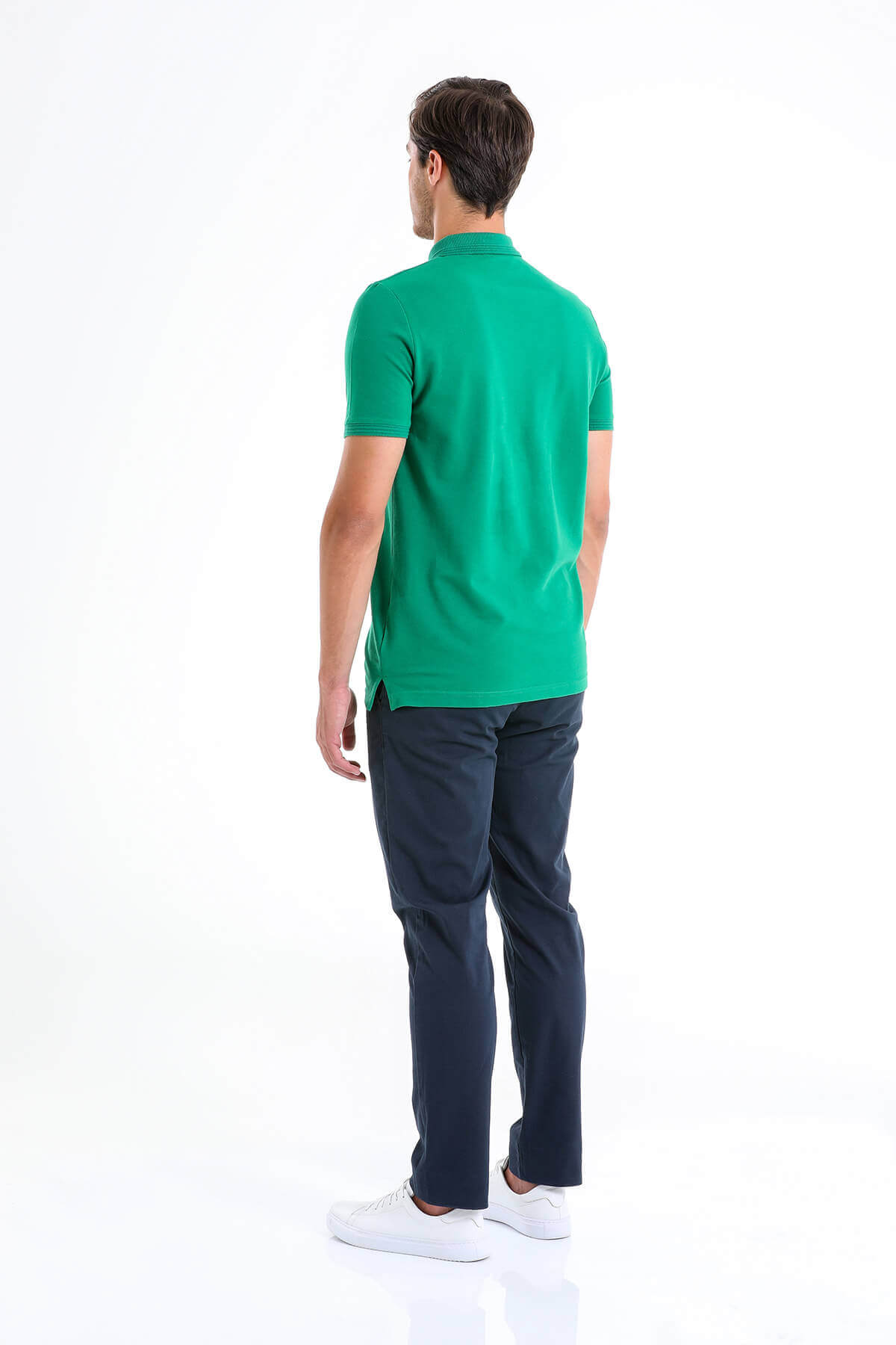 Regular Fit Green Cotton Polo T-Shirt - MIB