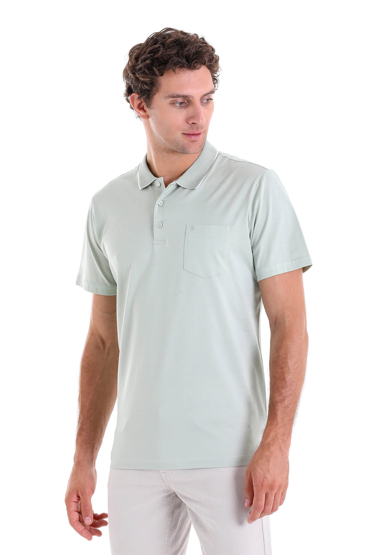 Regular Fit Green Vetiver 100% Cotton Polo T-Shirt - MIB