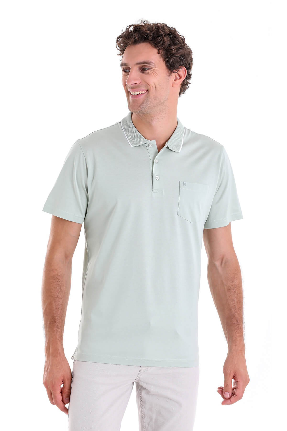 Regular Fit Green Vetiver 100% Cotton Polo T-Shirt - MIB