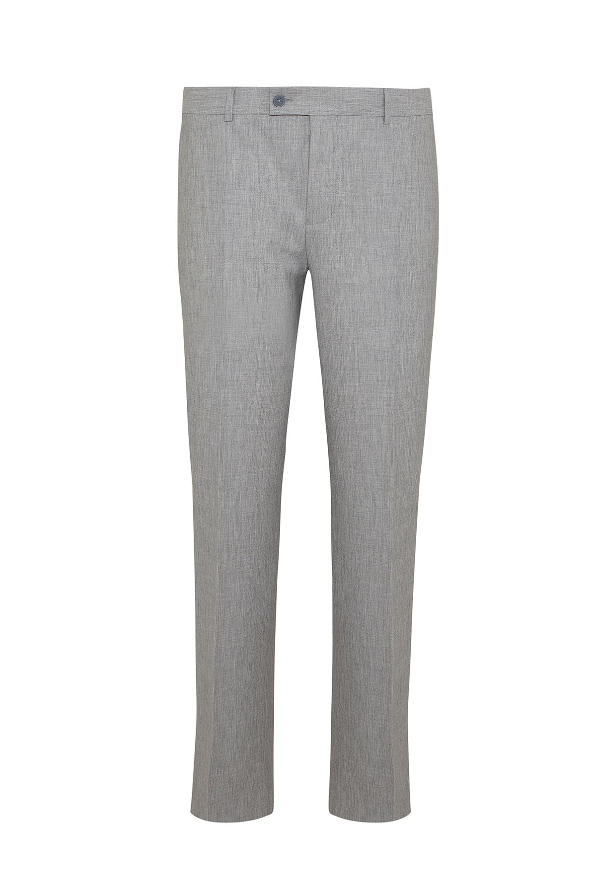 Regular Fit High Waist Gray Melange Wool Dress Pants - MIB