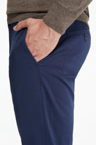 Regular Fit High Waist Light Navy Cotton Casual Pants - MIB