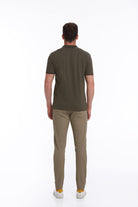 Regular Fit Honeycomb Cotton Blend Khaki Polo T-Shirt - MIB