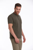 Regular Fit Honeycomb Cotton Blend Khaki Polo T-Shirt - MIB