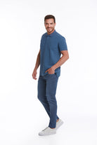 Regular Fit Indigo 100% Cotton Polo T-Shirt - MIB