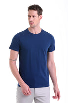 Regular Fit Indigo Basic Cotton Crew Neck T-Shirt - MIB