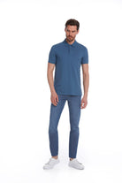 Regular Fit Indigo Basic Cotton Polo T-Shirt - MIB