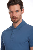 Regular Fit Indigo Basic Cotton Polo T-Shirt - MIB