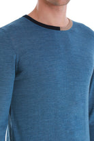 Regular Fit Indigo Wool Blend Crewneck Sweater - MIB