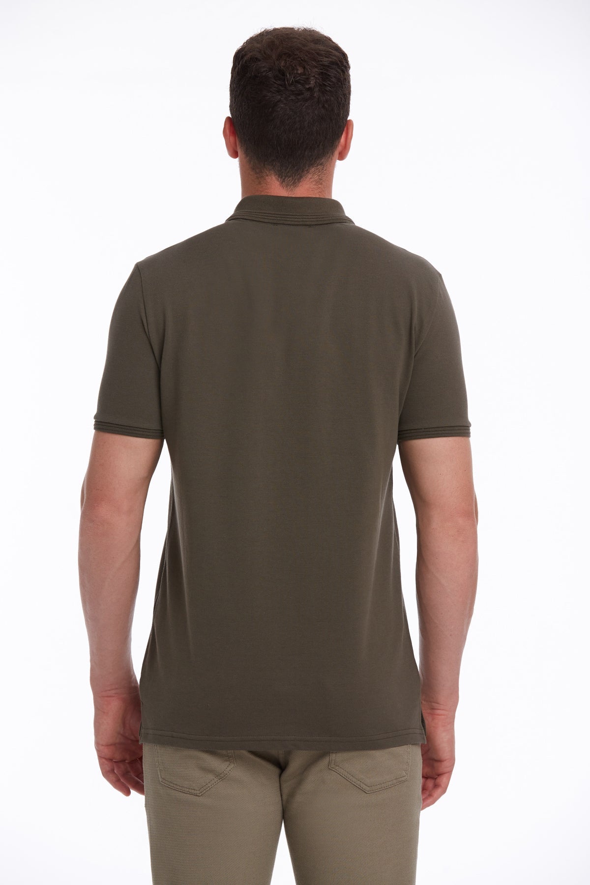 Regular Fit Khaki 100% Cotton Polo T-Shirt - MIB