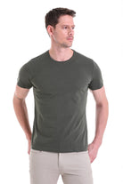 Regular Fit Khaki Basic Cotton Crew Neck T-Shirt - MIB