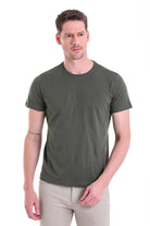 Regular Fit Khaki Basic Cotton Crew Neck T-Shirt - MIB