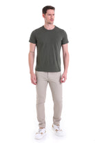 Regular Fit Khaki Basic Cotton Crew Neck T-Shirt - MIB