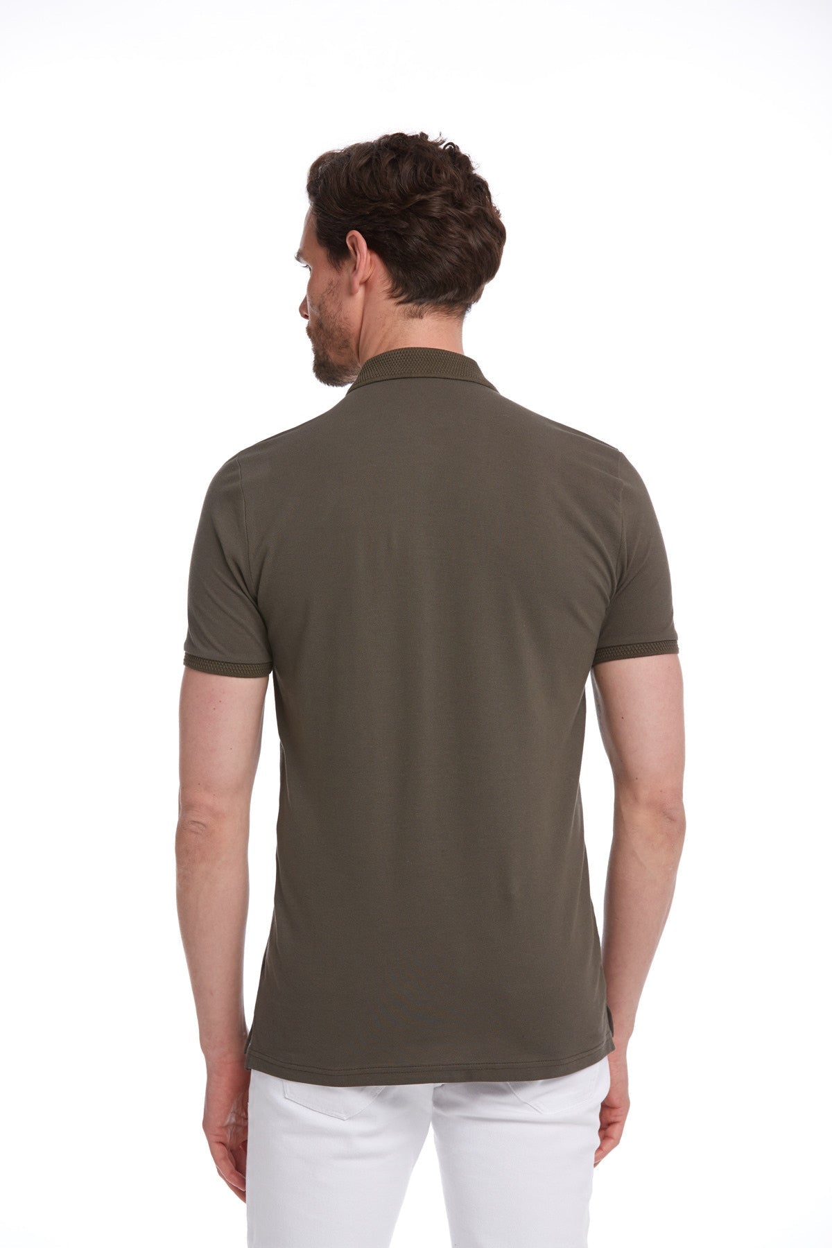 Regular Fit Khaki Basic Cotton Polo T-Shirt - MIB