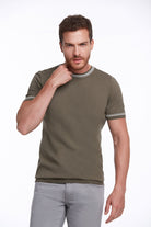 Regular Fit Khaki Basic Crew Neck T-Shirt - MIB