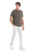 Regular Fit Khaki Cotton Crew Neck T-Shirt - MIB