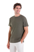 Regular Fit Khaki Cotton Crew Neck T-Shirt - MIB