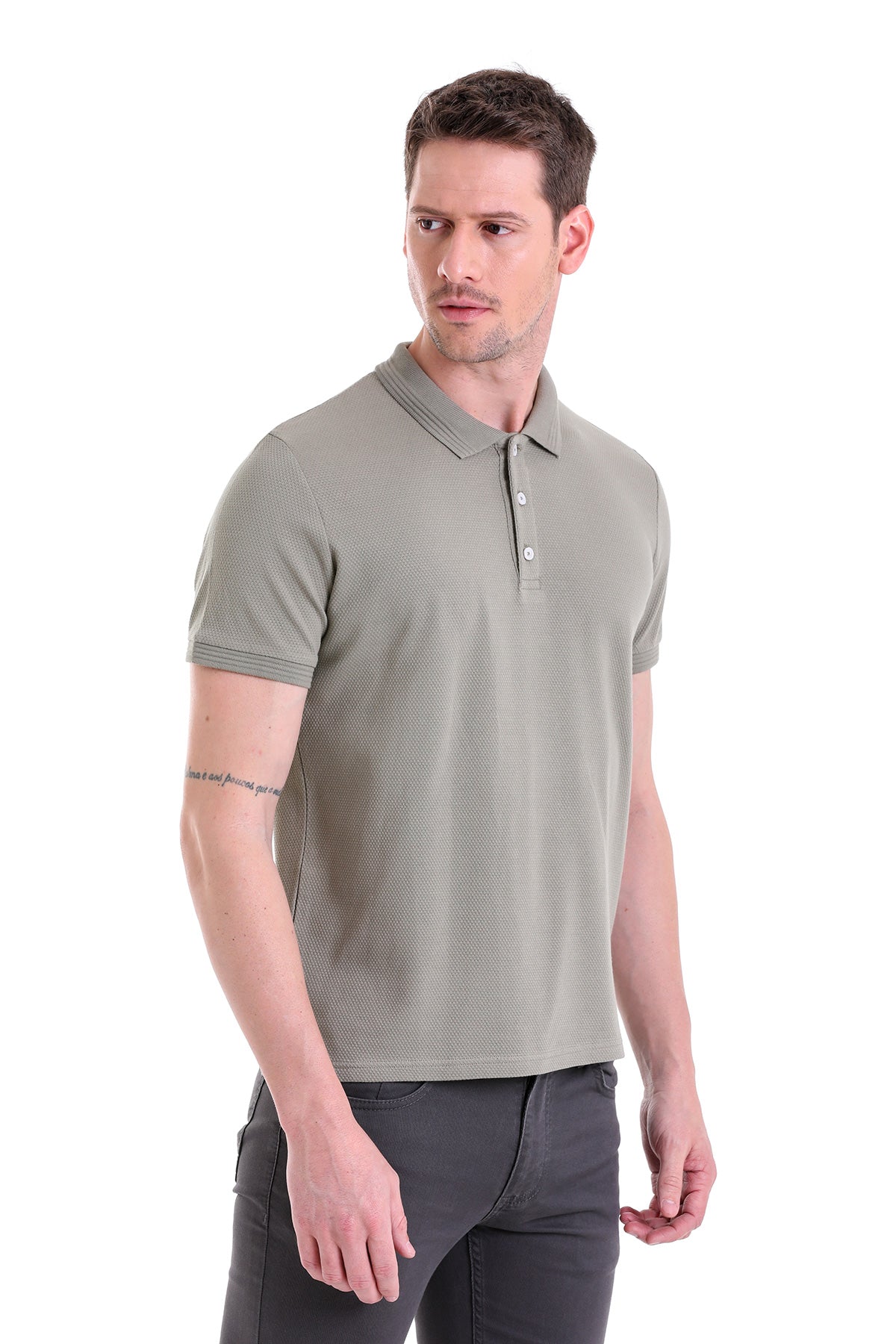 Regular Fit Khaki Cotton Polo T-Shirt - MIB