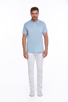 Regular Fit Light Blue 100% Cotton Polo T-Shirt - MIB