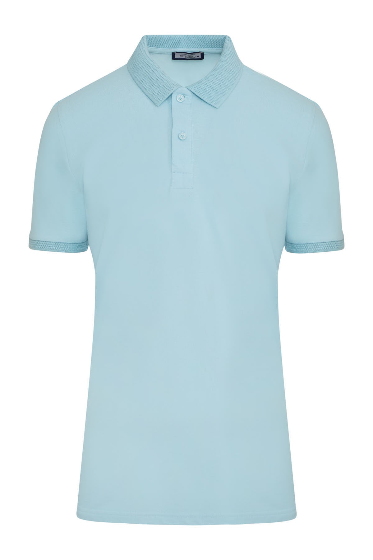 Regular Fit Light Blue Basic Cotton Polo T-Shirt - MIB