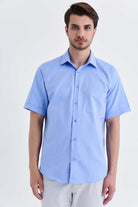 Regular Fit Light Blue Cotton Dress Shirt - MIB