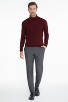 Regular Fit Light Burgundy Turtleneck Sweater - MIB