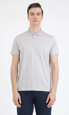 Regular Fit Light Gray Basic Cotton Polo T-Shirt - MIB