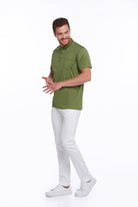 Regular Fit Light Green Basic Cotton Polo T-Shirt - MIB