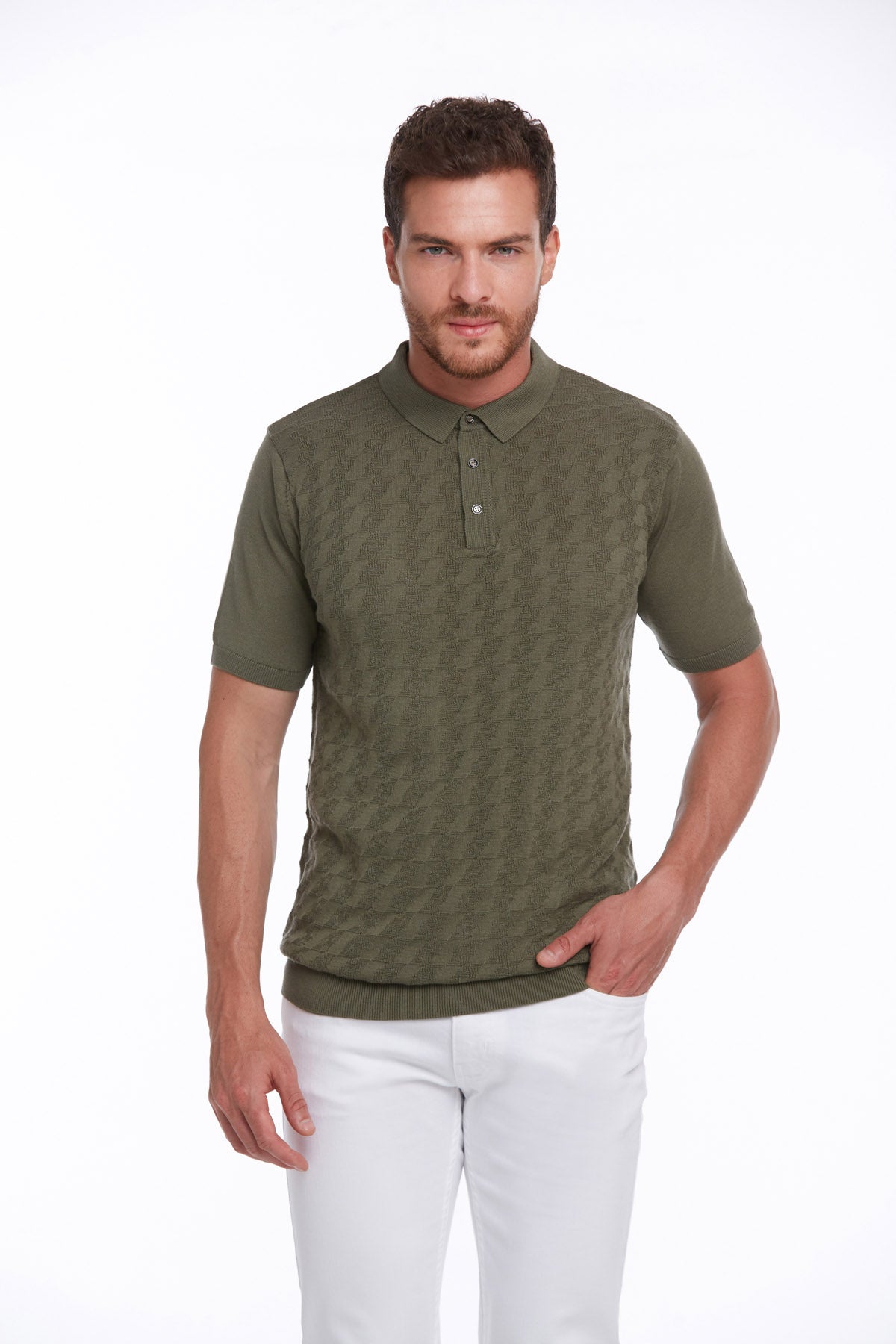 Regular Fit Light Khaki Cotton Blend Polo T-Shirt - MIB