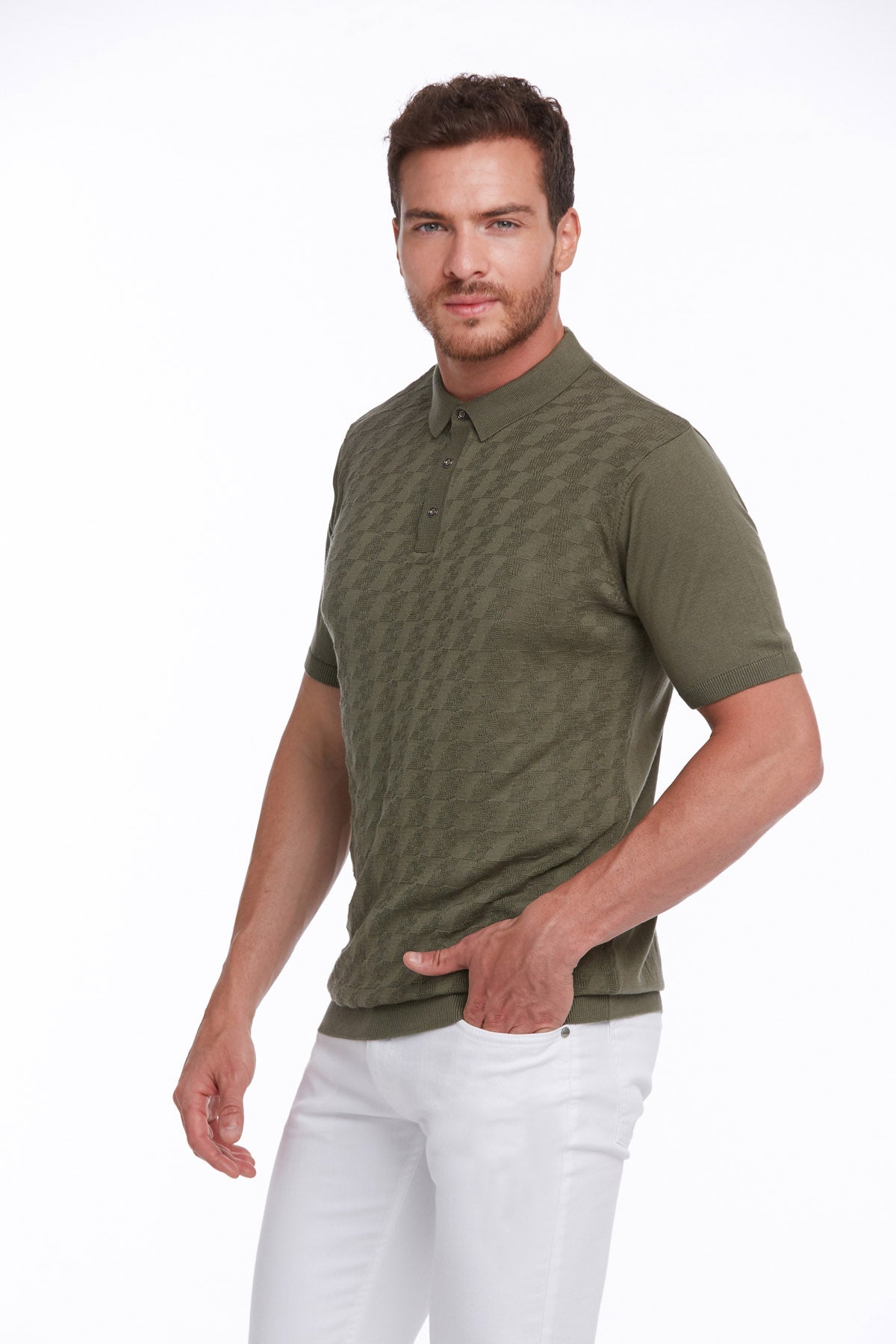 Regular Fit Light Khaki Cotton Blend Polo T-Shirt - MIB