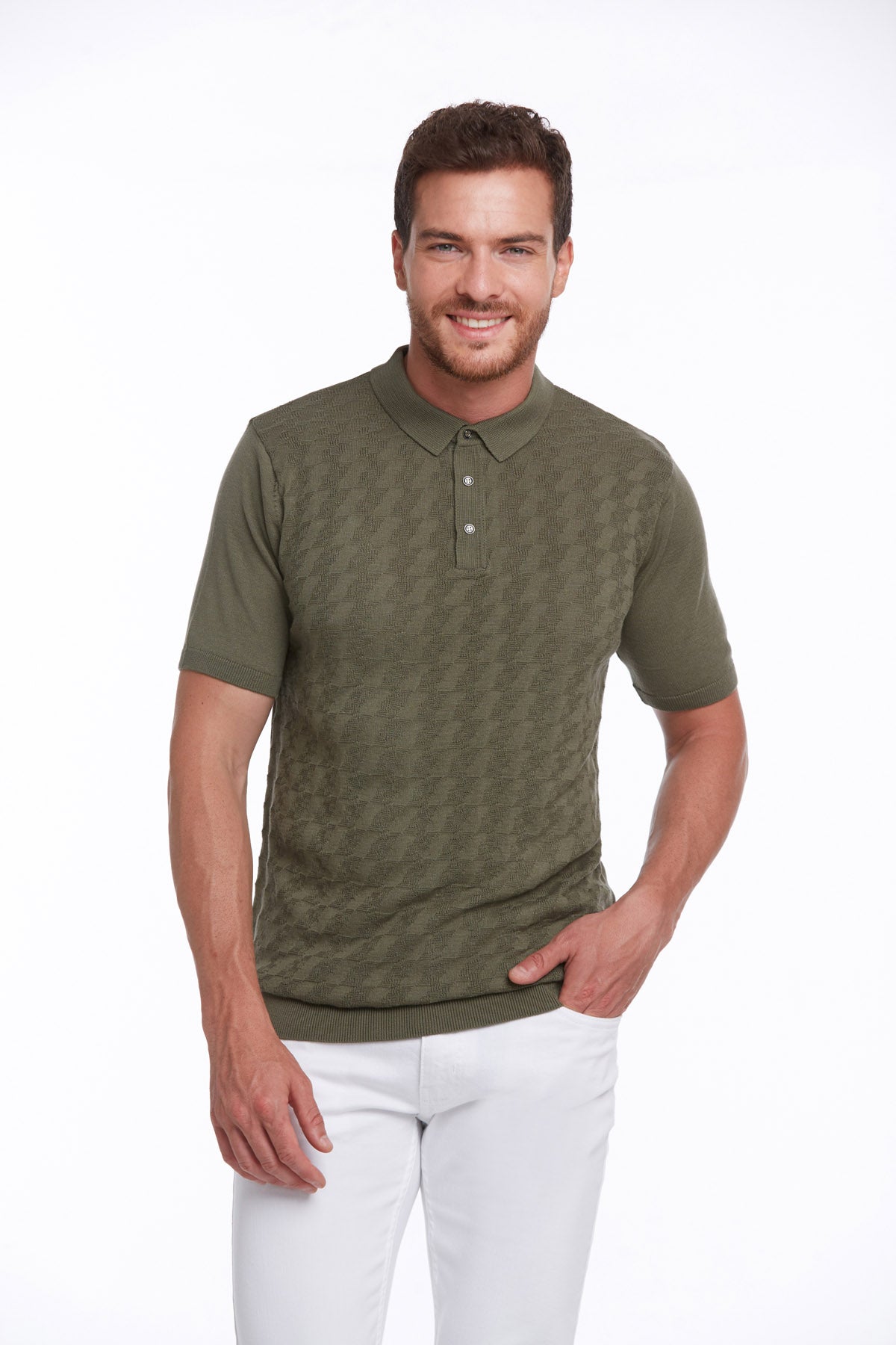 Regular Fit Light Khaki Cotton Blend Polo T-Shirt - MIB