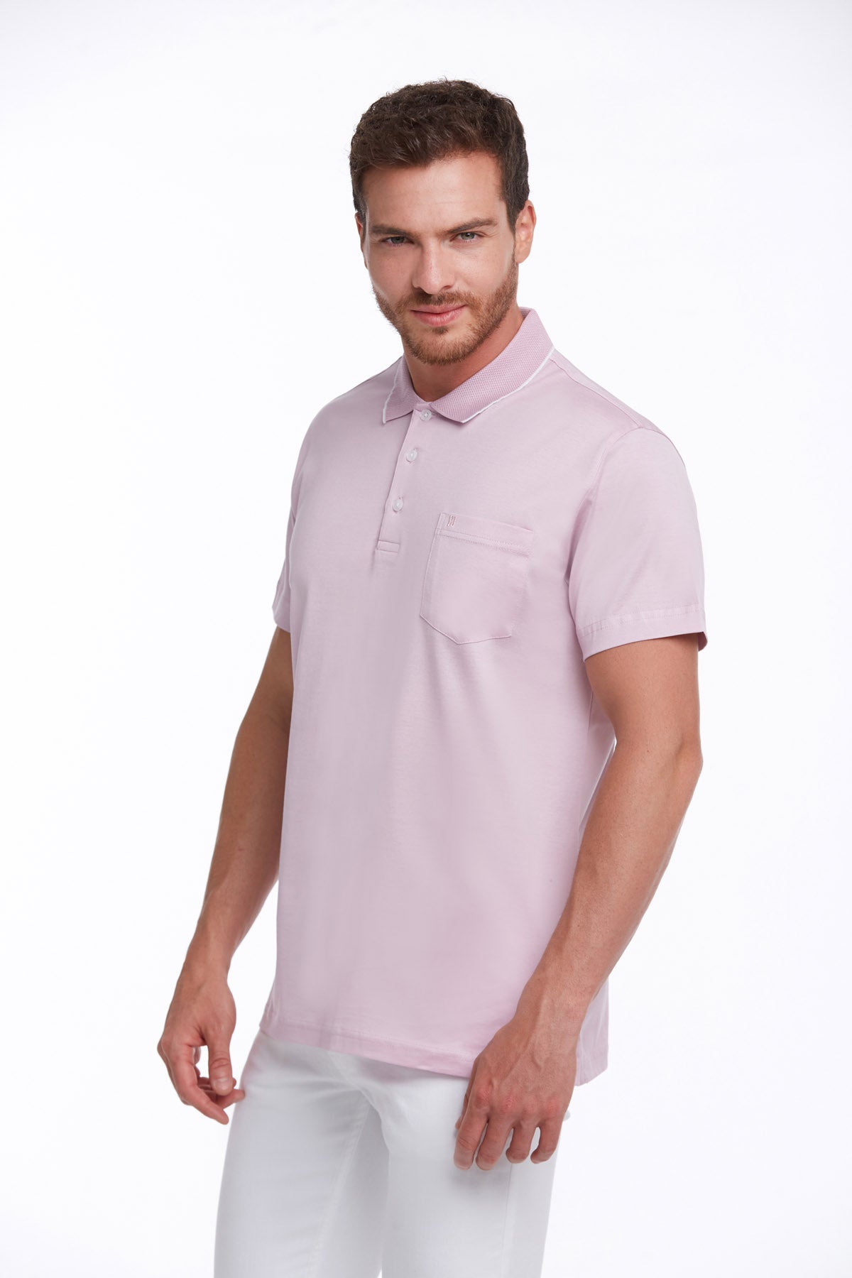 Regular Fit Lilac Basic 100% Cotton Polo T-Shirt - MIB