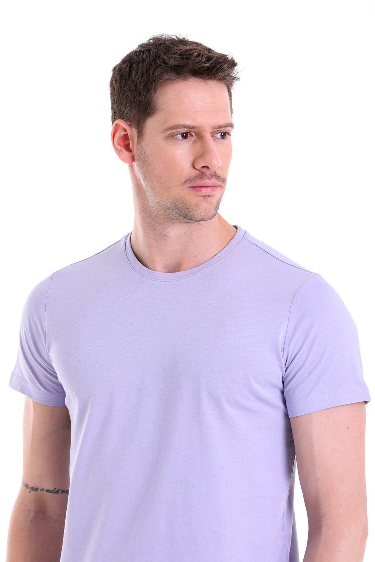 Regular Fit Lilac Basic Cotton Crew Neck T-Shirt - MIB