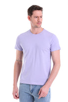 Regular Fit Lilac Basic Cotton Crew Neck T-Shirt - MIB