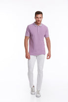 Regular Fit Lilac Basic Cotton Polo T-Shirt - MIB